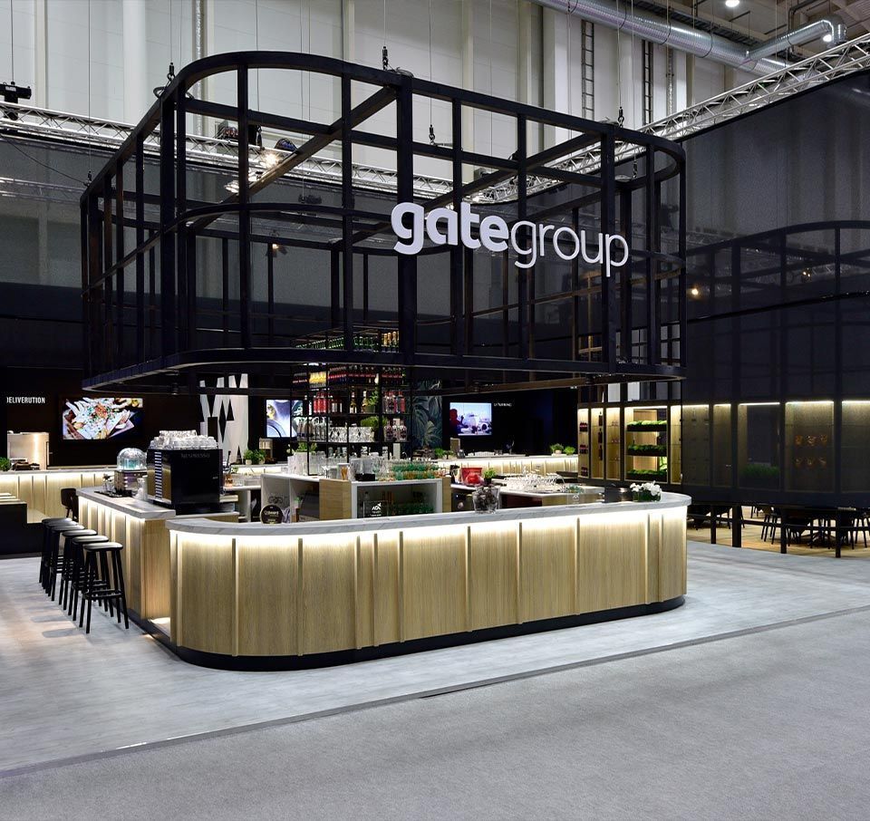 Messestand von Heines für Gate Group auf der WTCE Hamburg